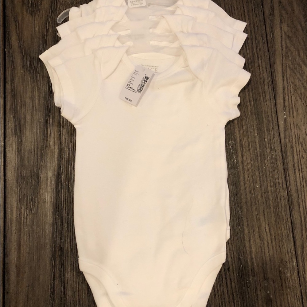 Bundle of (5) Basic Onesies 12-18 Months